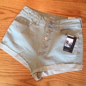 NWT BDG Light Denim High Waisted Button Up Shorts